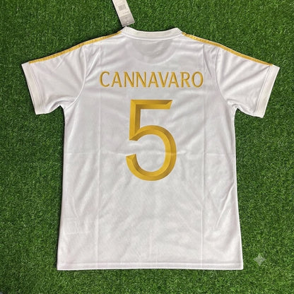 Fabio Cannavaro - Italy White Anniversary Football Jersey Kit