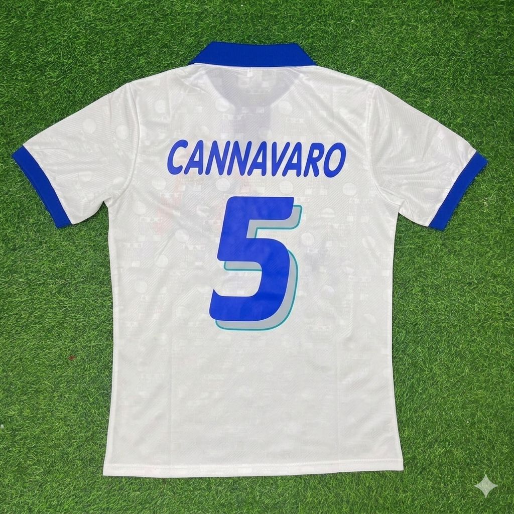 Fabio Cannavaro Italy White Retro Football Jersey