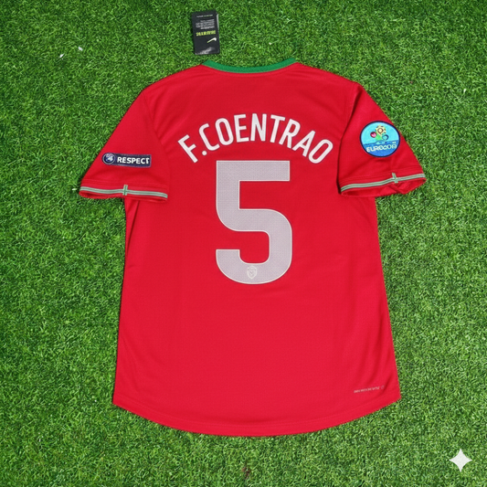 Portugal EURO 2012 Fabio Coentrao Red Retro Football Jersey Kit