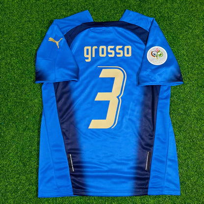 Italy World Cup 2006 Fabio Grosso Final Retro Football Jersey