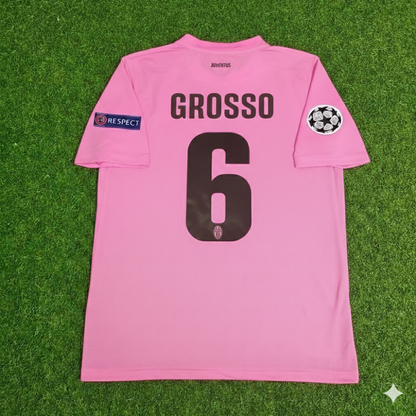 Fabio Grosso Juventus Pink 2012 2013 Season Retro Football Jersey