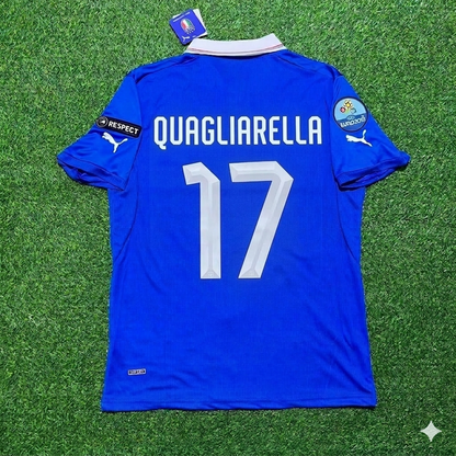Italy EURO 2012 Fabio Quagliarella 17- Retro Home Football Jersey