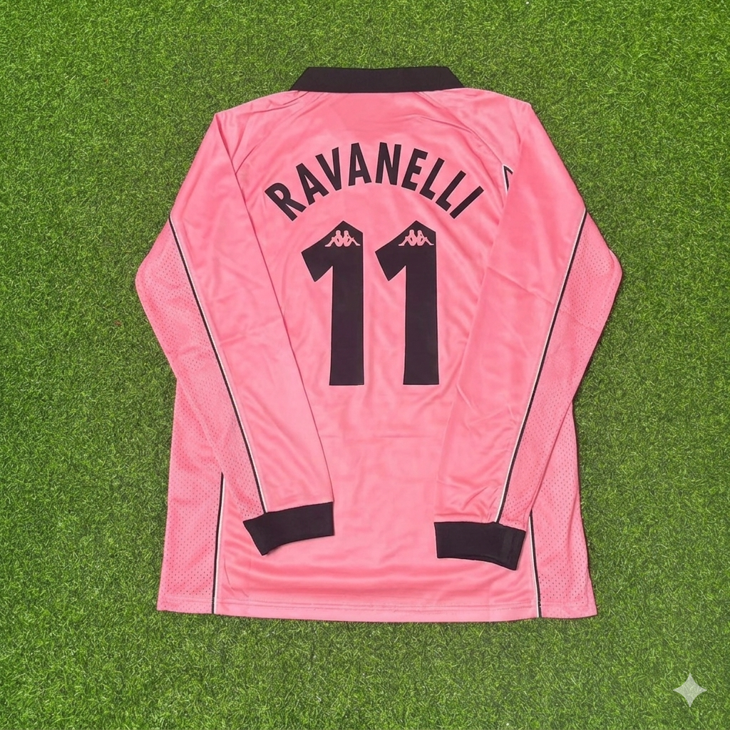 Fabrizio Ravanelli #11 Juventus 1995 Pink Football Jersey Kit