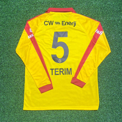 Fatih Terim Galatasaray Legendary Vintage Yellow Long Sleeve Football Jersey Kit