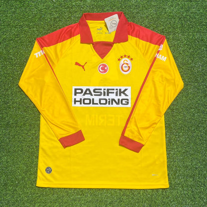 Fatih Terim Galatasaray Legendary Vintage Yellow Long Sleeve Football Jersey Kit