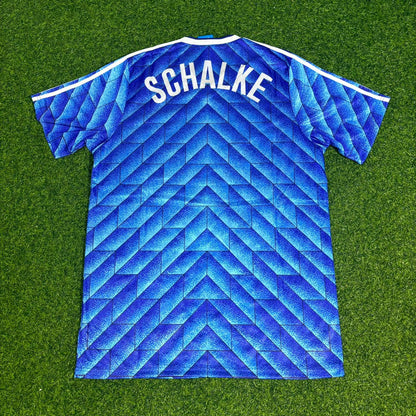 FC Schalke 04 1988-1989 Blaues Heim Retro Fussballtrikot Jersey