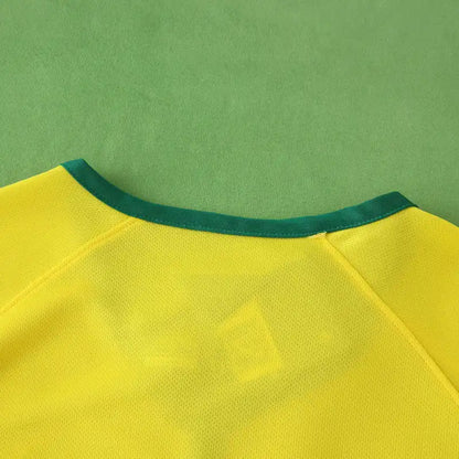 Brazil 2014 Season Yellow Retro Football Jersey