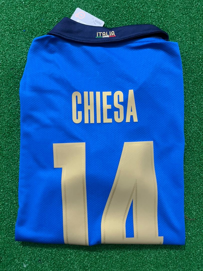 Federico Chiesa - Italy EURO 2020 Final Retro Soccer Football Jersey Kit