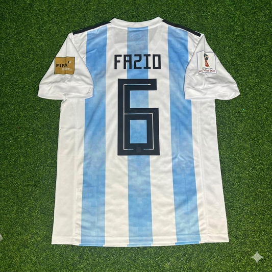 Argentina World Cup 2018 Federico Fazio #6 Home Retro Football Jersey