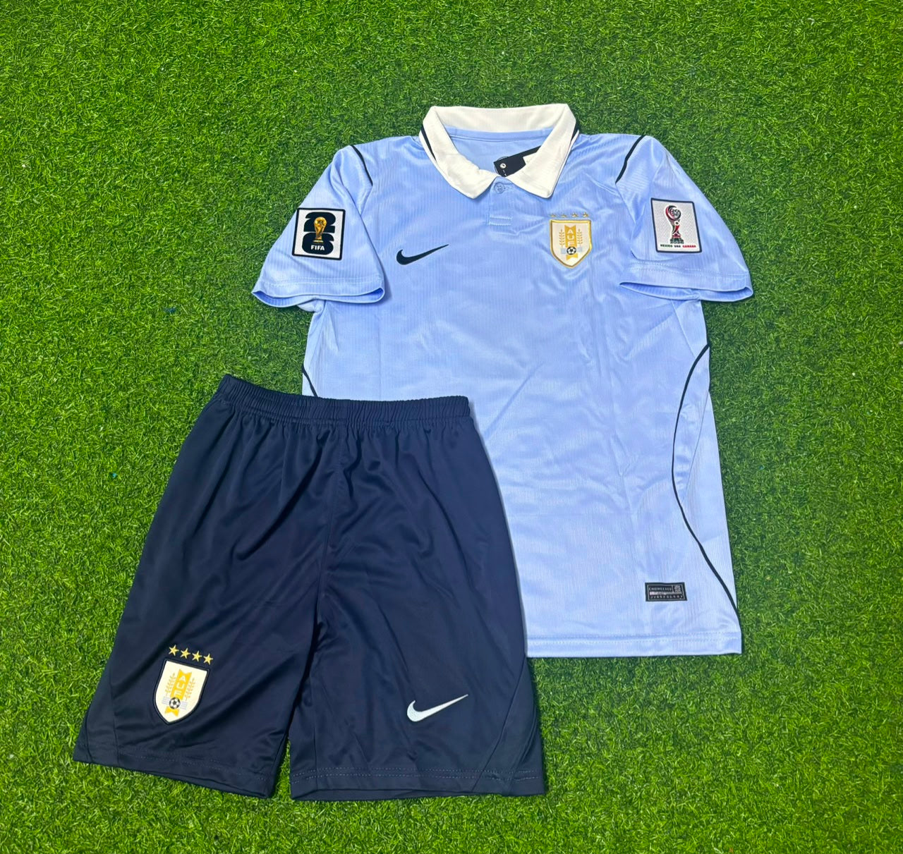 Uruguay World Cup 2026 Federico Valverde #8 Kids Home Sky Blue Football Jersey