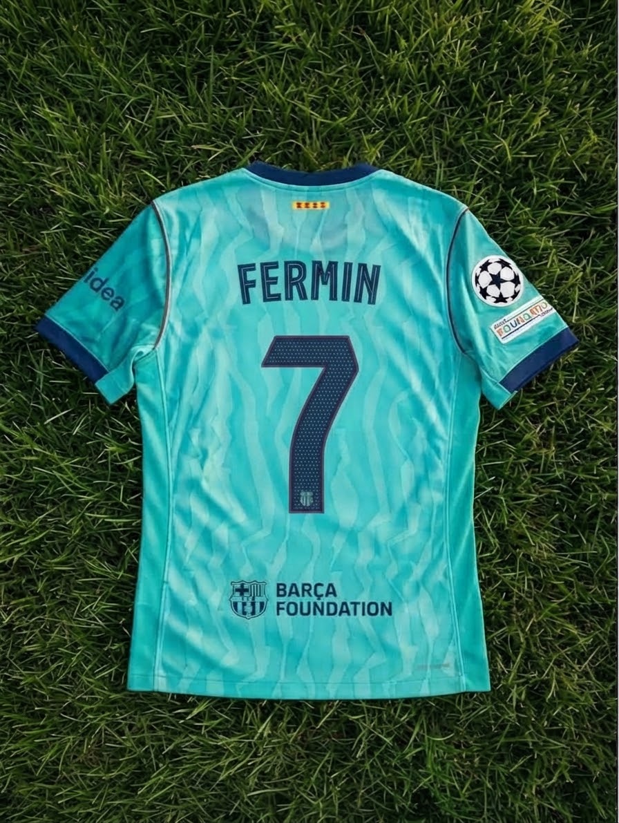 Fermin Lopez #7 Barcelona 2026-2027 Third Champions League Patch Football Jersey