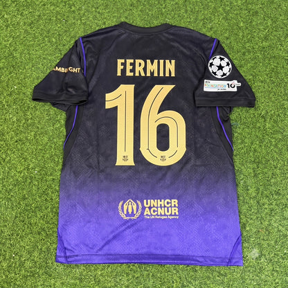Fermin Lopez #16 Barcelona 2027 Champions League Patch Away Football Jersey