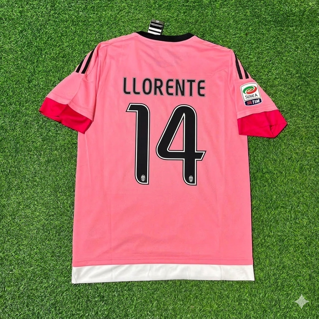 Fernando Llorente Juventus Retro Pink 2015-2016 Football Jersey