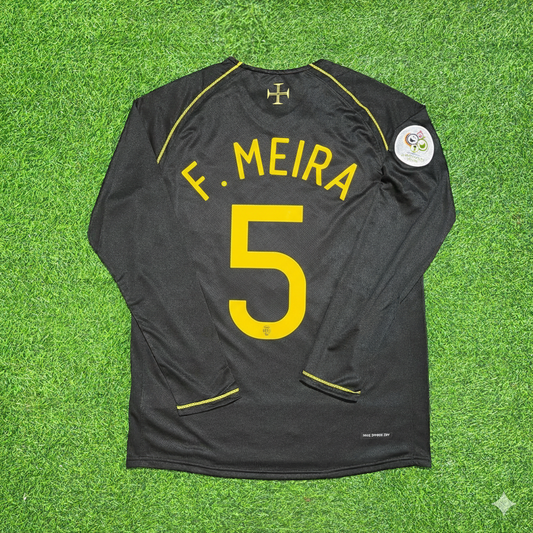 Portugal World Cup 2006 Fernando Meira Long Sleeve Black Retro Football Jersey