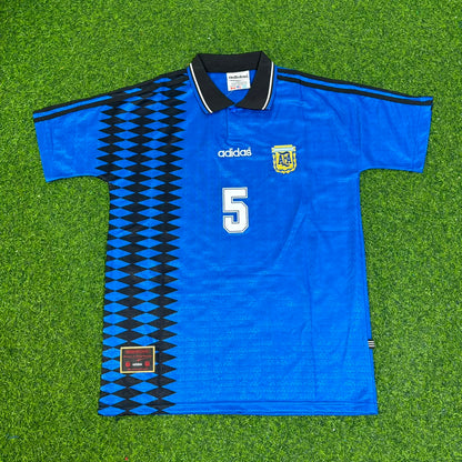 Fernando Redondo Argentina 1994 Season Away Blue Retro Football Jersey