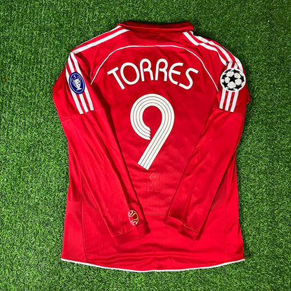 Fernando Torres 9 - Liverpool 2007 Athens Champions League Final Retro Football Jersey Kit