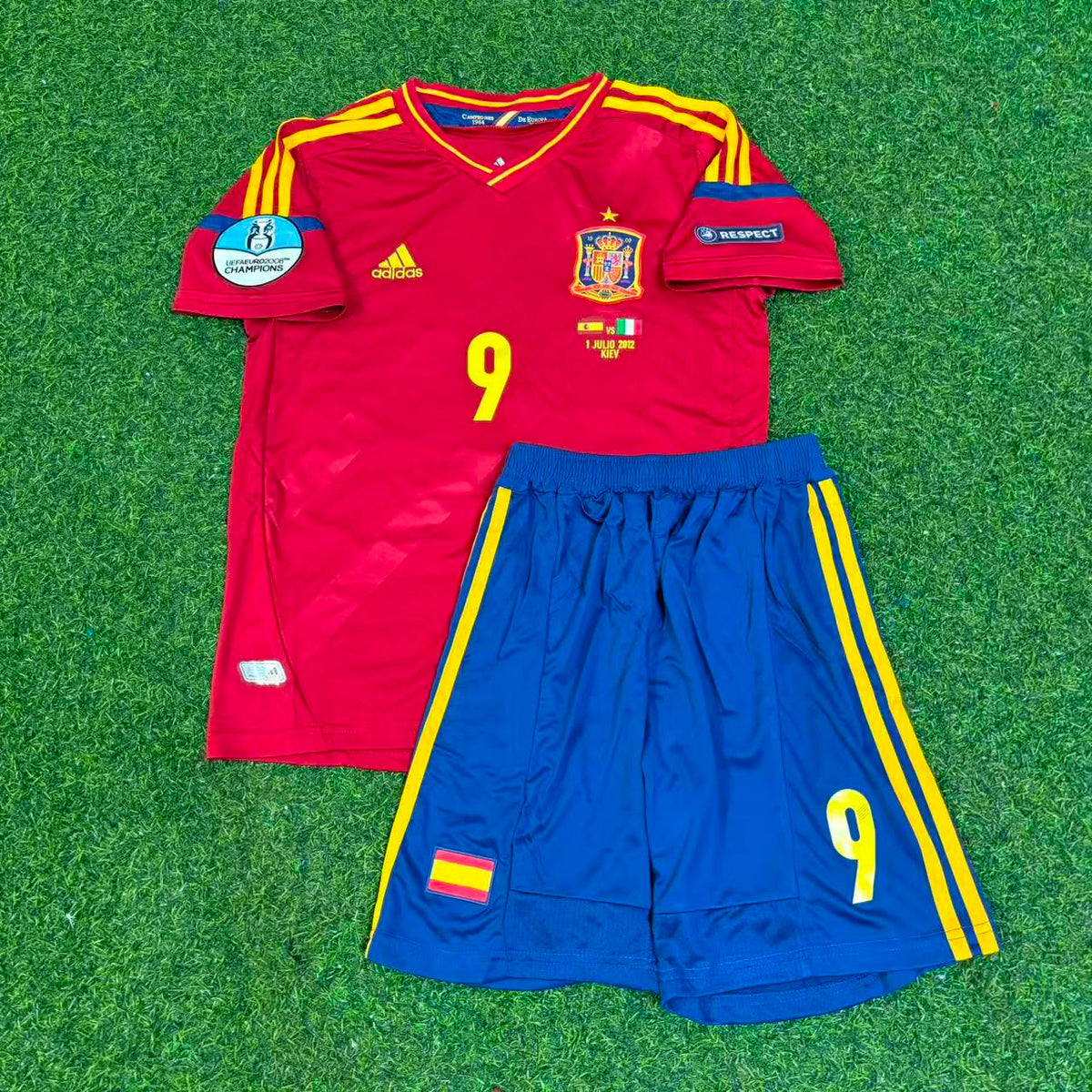 Spain EURO 2012 Fernando Torres Final Retro Kids Football Jersey