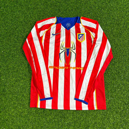 Fernando Torres Atlético Madrid Kids 2004-2005 Spider-Man Long Sleeve Retro Football Jersey Kit