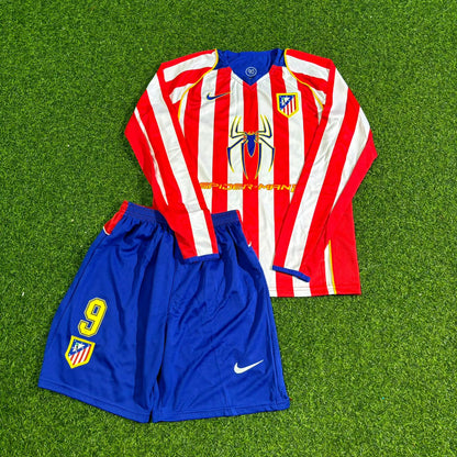 Fernando Torres Atlético Madrid Kids 2004-2005 Spider-Man Long Sleeve Retro Football Jersey Kit