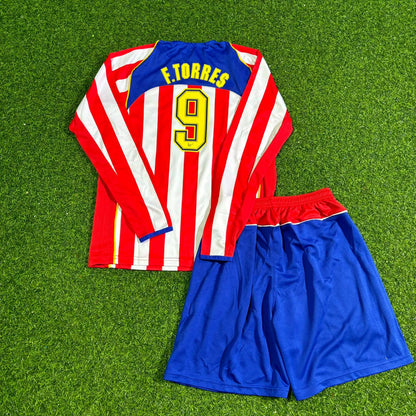 Fernando Torres Atlético Madrid Kids 2004-2005 Spider-Man Long Sleeve Retro Football Jersey Kit