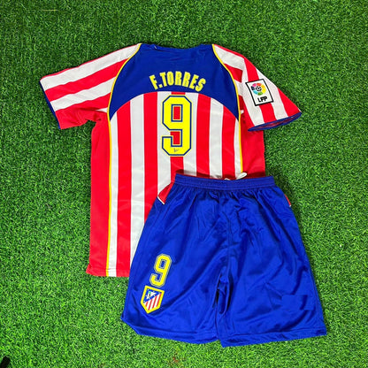 Fernando Torres Atletico Madrid Kids SpiderMan Retro Football Kids Football Jersey Kit