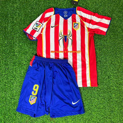 Fernando Torres Atletico Madrid Kids SpiderMan Retro Football Kids Football Jersey Kit