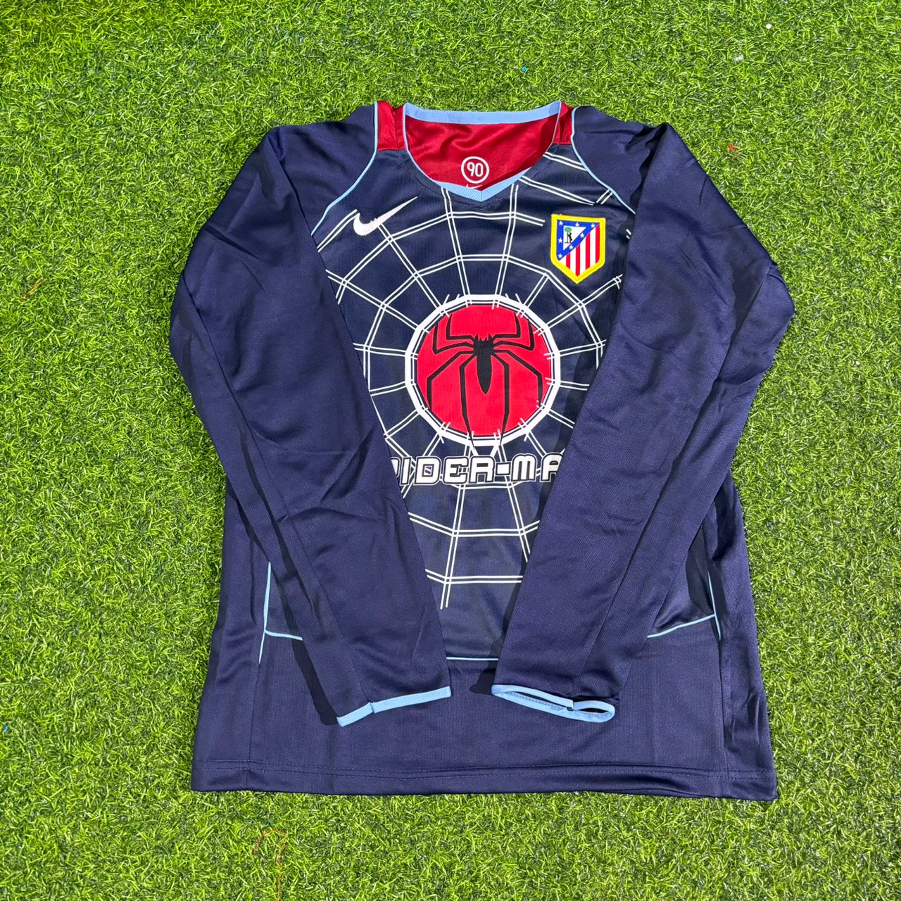 Fernando Torres Atlético Madrid Spider-Man 2003-2004 Long Sleeve Retro Football Jersey Kit
