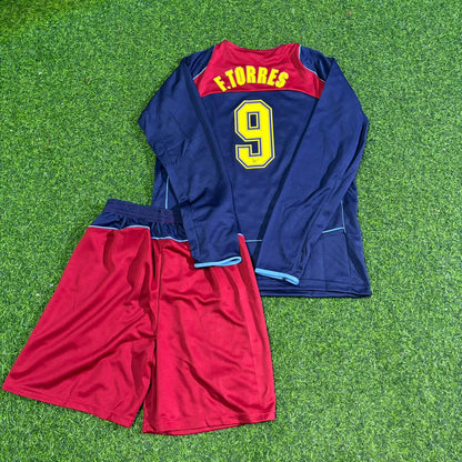 Fernando Torres Atlético Madrid Spider-Man 2003 Long Sleeve Kids Retro Football Jersey Kit