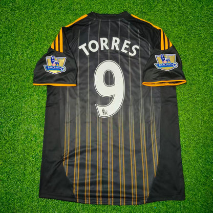 Fernando Torres Chelsea 2010-2011 Black Orange Away Retro Football Jersey Kit