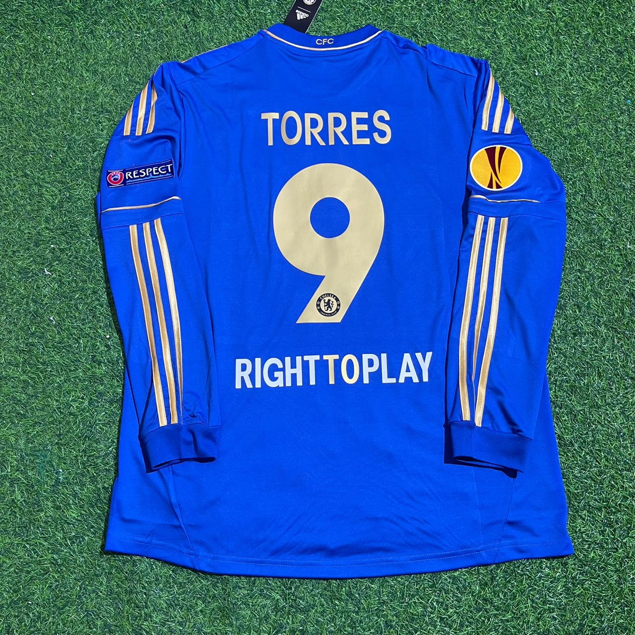 Fernando Torres 9-Chelsea 2013 Europe League Final Amsterdam Blue Retro Football Jersey