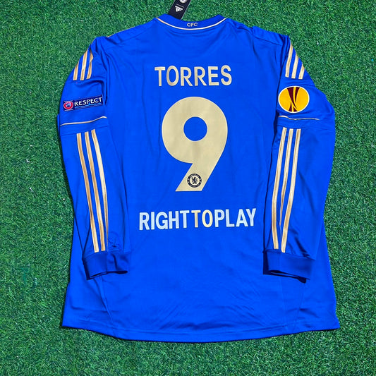 Fernando Torres 9-Chelsea 2013 Europe League Final Amsterdam Blue Retro Football Jersey