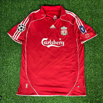John Arne Riise Liverpool 2007 2008 Season Champions League Red Retro Football Jersey Kit