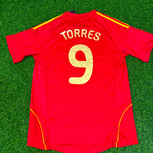 Spain EURO 2008 Fernando Torres #9 Red Retro Football Jersey