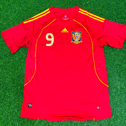 Spain EURO 2008 Fernando Torres #9 Red Retro Football Jersey