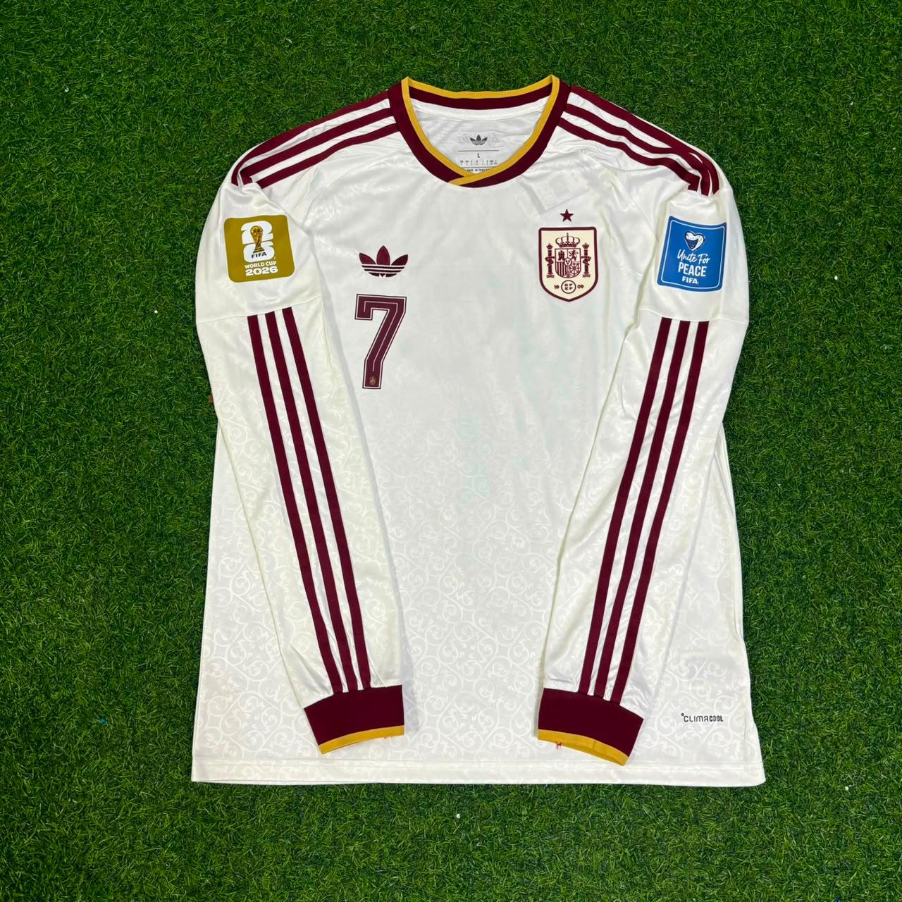 Spain World Cup 2026 Ferrán Torres #7 Away Long Sleeve Jersey Trikot Maillot