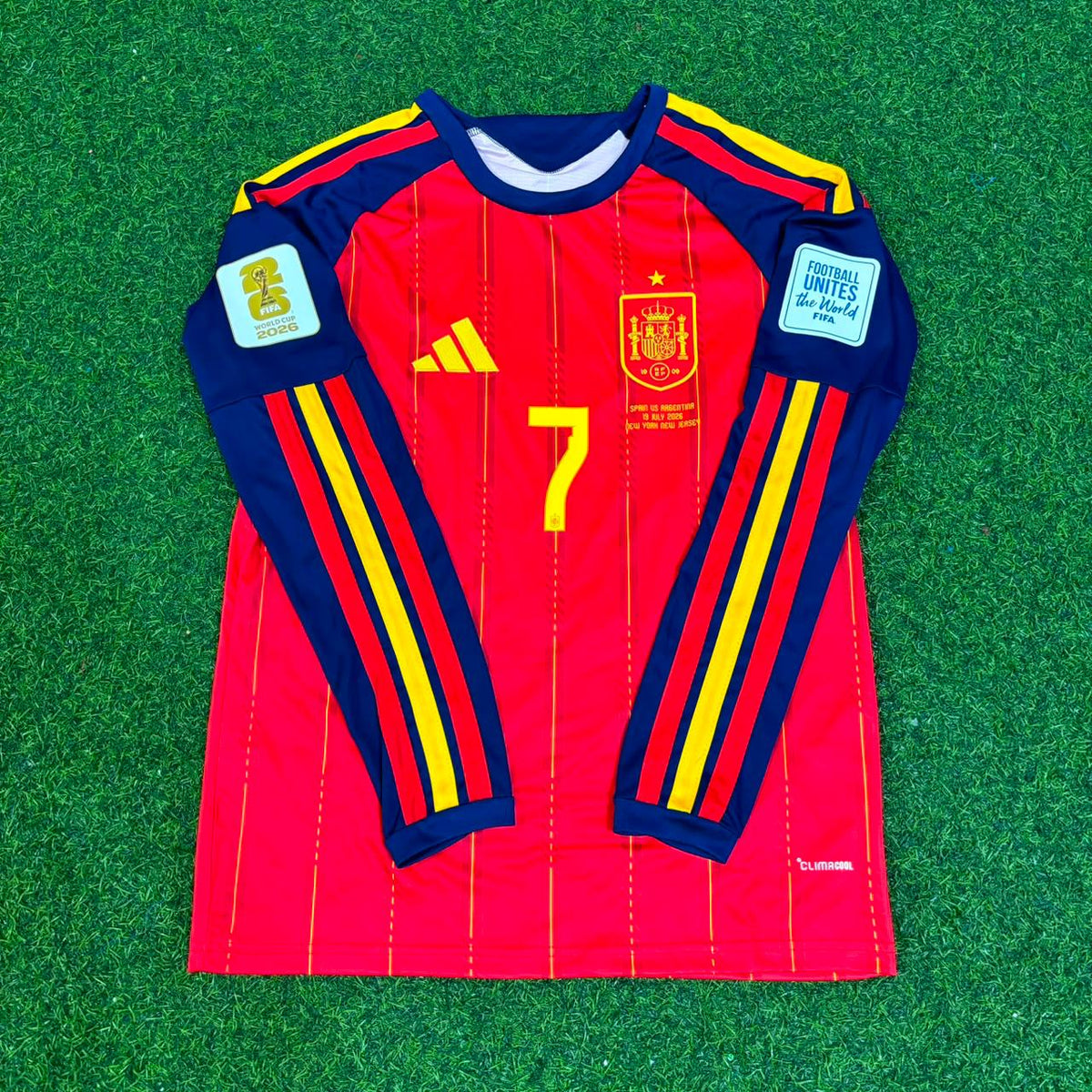 Ferran Torres #7 Spain 2026 World Cup Final Home Long Sleeve Football Jersey Paradise Edition