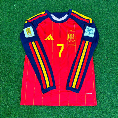 Ferran Torres #7 Spain 2026 World Cup Final Home Long Sleeve Football Jersey Paradise Edition