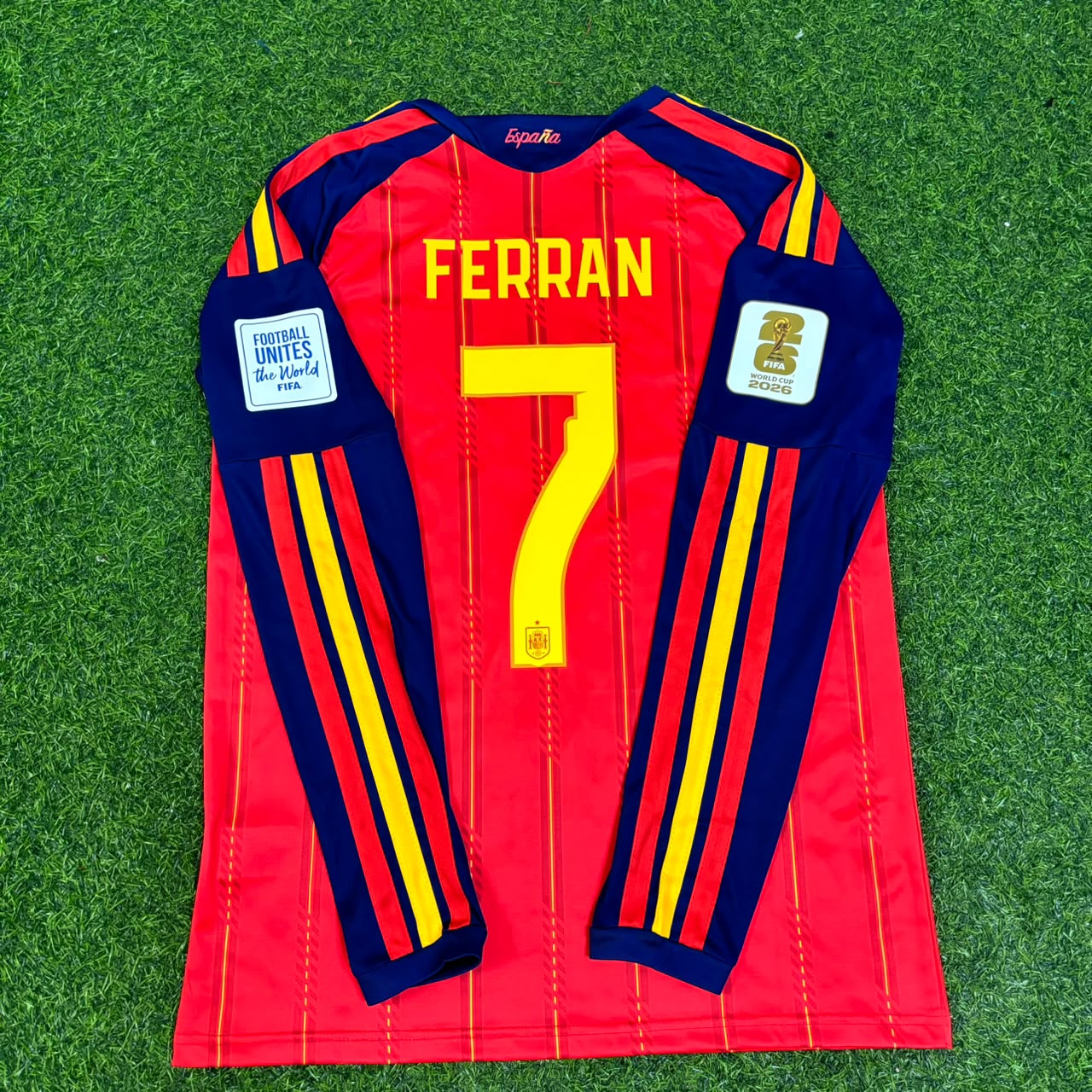 Spain World Cup 2026 Ferran Torres #7 Final Home Long Sleeve Football Jersey