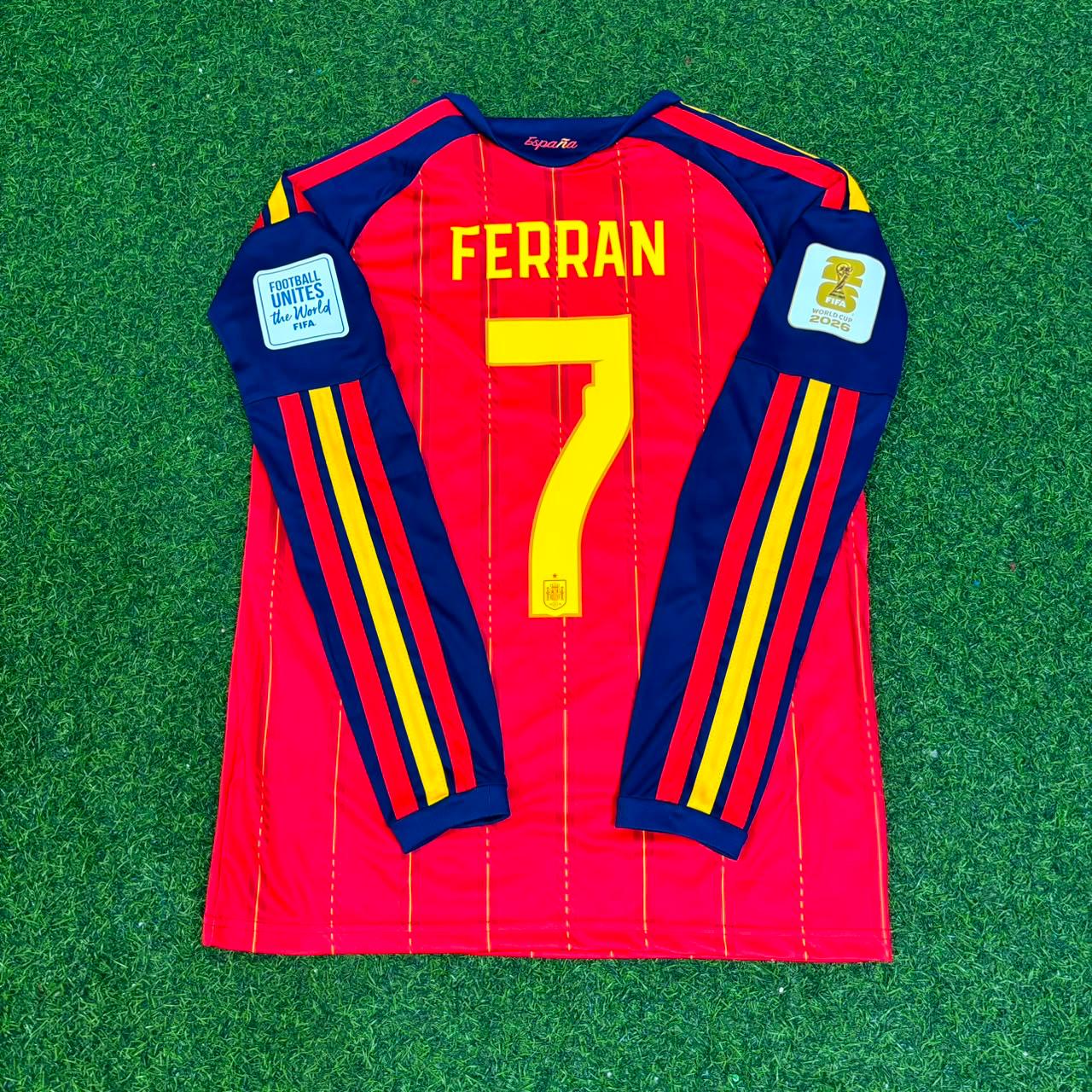 Ferran Torres #7 Spain 2026 World Cup Final Home Long Sleeve Football Jersey Paradise Edition