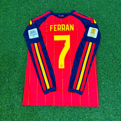 Ferran Torres #7 Spain 2026 World Cup Final Home Long Sleeve Football Jersey Paradise Edition