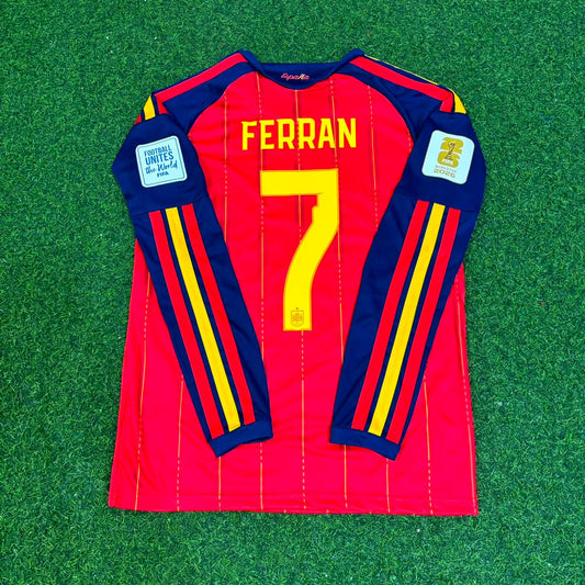 Ferran Torres #7 Spain 2026 World Cup Final Home Long Sleeve Football Jersey Paradise Edition