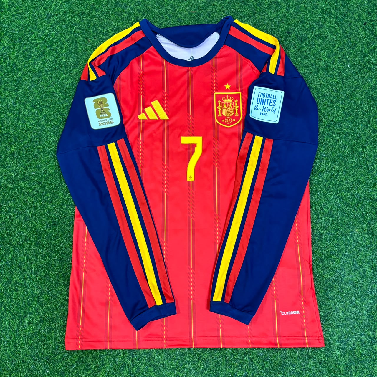 Spain World Cup 2026 Ferran Torres #7 Final Home Long Sleeve Football Jersey