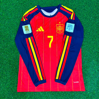 Spain World Cup 2026 Ferran Torres #7 Final Home Long Sleeve Football Jersey