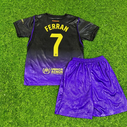 Ferran Torres #7 Barcelona 2027 Away Kids Football Jersey