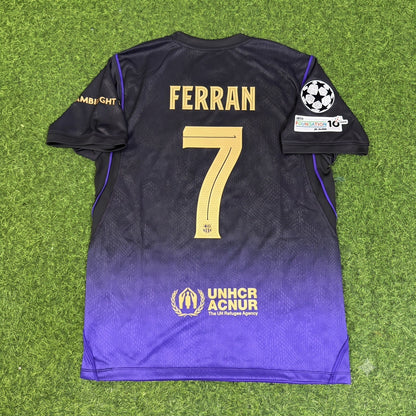 Ferran Torres #7 Barcelona 2027 Champions League Patch Away Football Jersey