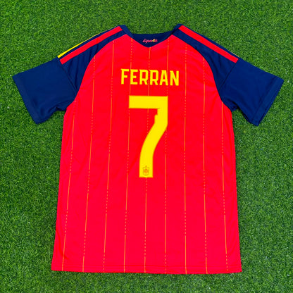 Spain World Cup 2026 Ferrán Torres #7 Two Star Champions Home Jersey Trikot Maillot