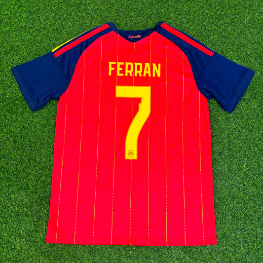 Spain World Cup 2026 Ferrán Torres #7 Two Star Champions Home Jersey Trikot Maillot