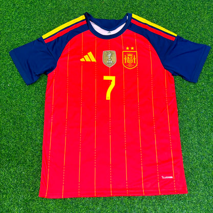 Spain World Cup 2026 Ferrán Torres #7 Two Star Champions Home Jersey Trikot Maillot