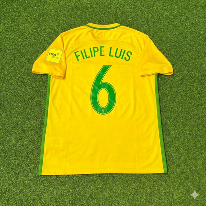 Brazil World Cup 2018 Filipe Luis #6 Home Football Jersey