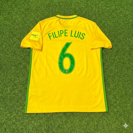 Brazil World Cup 2018 Filipe Luis #6 Home Football Jersey
